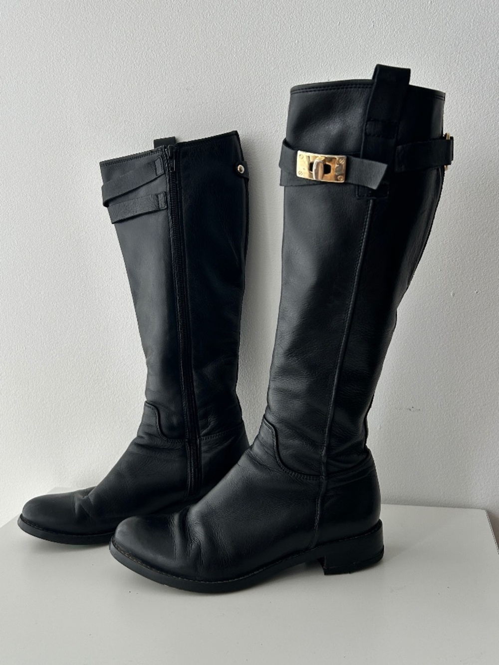 Mid Calf leather riding boots by Brown's